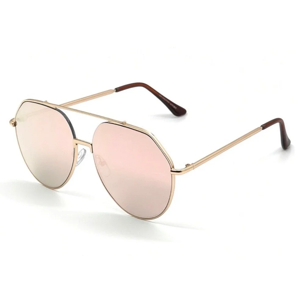 Mens  Festival, Luxury, Streetwear Gold Pink Reflective Sunglasses Hip Hop Fancy